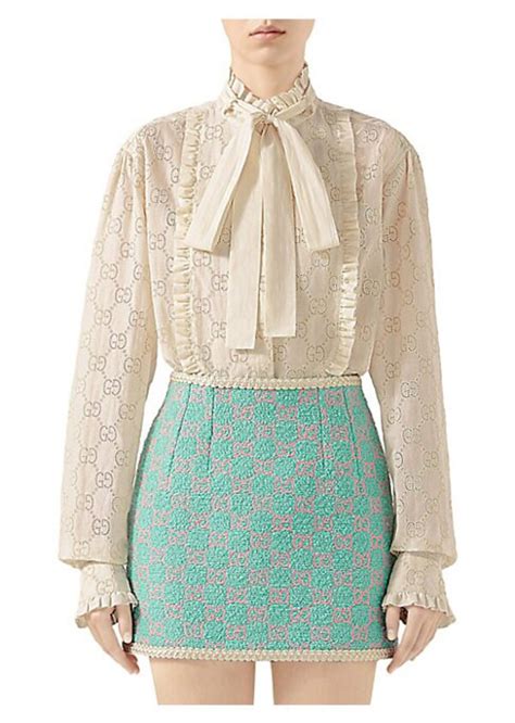 gucci white gold button lace blouse|Gucci handbags sale.